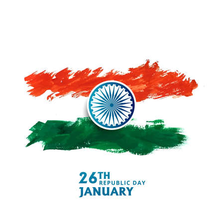 India fag happy republic day brush stroke designのイラスト素材