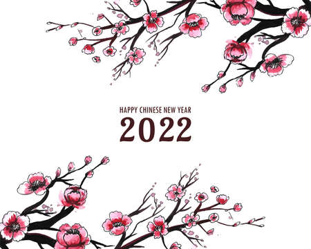 Hand draw 2022 chinese new year for lantern greeting card designのイラスト素材