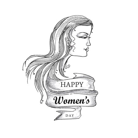 Happy women's day for dancing woman card backgroundのイラスト素材