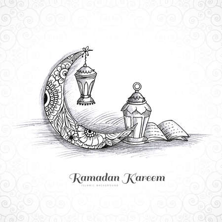 Ramadan Kareem greeting card colorful backgroundのイラスト素材