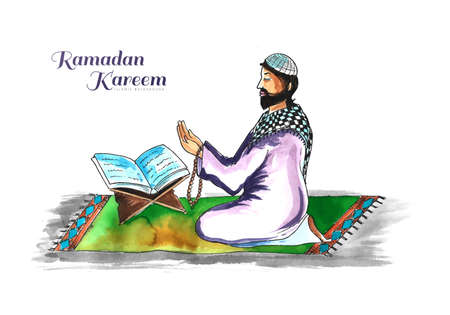 Hand draw ramadan kareem or ramazan mubarak sketch designのイラスト素材