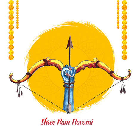 Shri ram navami festival card backgroundのイラスト素材
