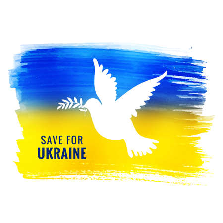 Modern flag theme save for ukraine with brush stroke designのイラスト素材