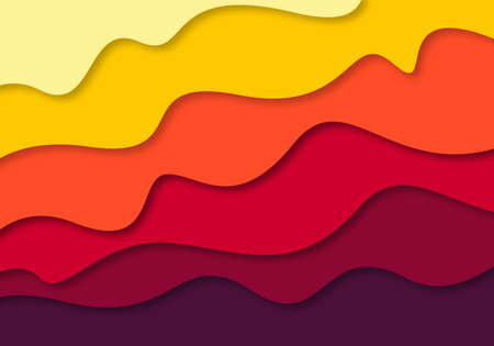 Modern colorful papercut wave backgroundのイラスト素材