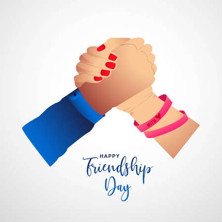 Friendship day with hand draw watercolor holding promise hand background