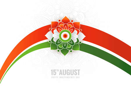 India independence day celebration on 15 august card with modern wave design