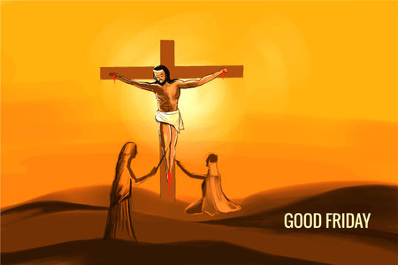 Good friday background concept with jesus cross card backgroundのイラスト素材