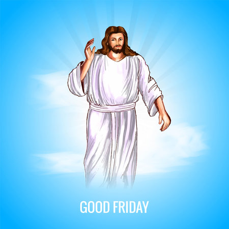 Jesus christ the son of god for good friday card backgroundのイラスト素材
