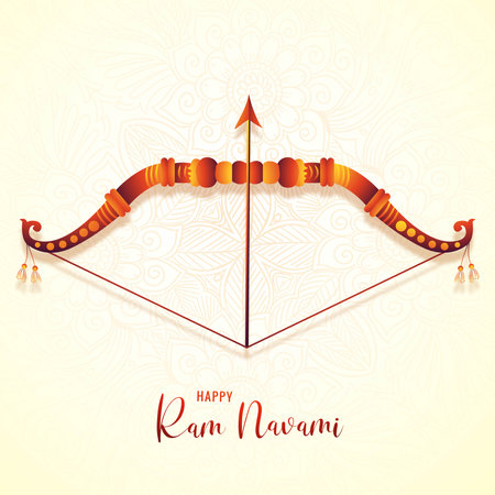 Happy ram navami bow and arrow festival greeting card backgroundのイラスト素材