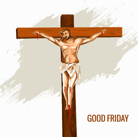 Good friday of jesus christ crucifixion poster backgroundのイラスト素材