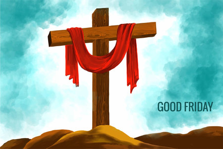 Good friday banner and poster christian holiday backgroundのイラスト素材