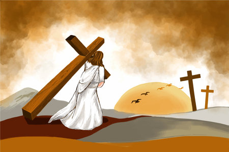 Good friday background concept with jesus cross card backgroundのイラスト素材