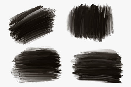 Black brush stroke set watercolor designのイラスト素材