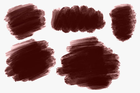 Modern brown brush stroke set watercolor designのイラスト素材