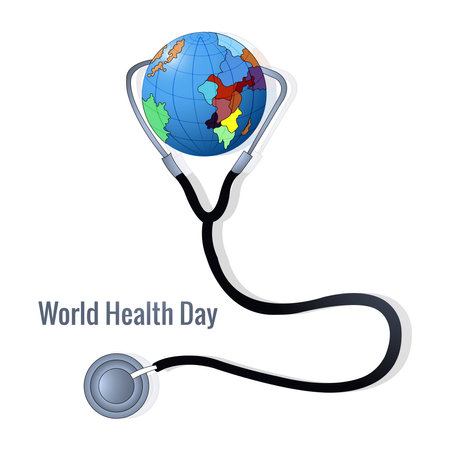 World health day background with stethoscope card designのイラスト素材