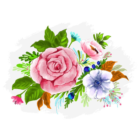 Beautiful wedding bunch floral card backgroundのイラスト素材