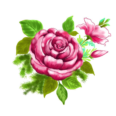 Beautiful wedding bunch floral card backgroundのイラスト素材