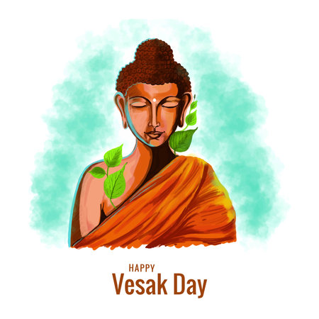 Happy vesak day celebration card backgroundのイラスト素材