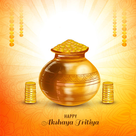 Happy akshaya tritiya for indian celebration festival backgroundのイラスト素材