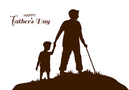 Happy fathers day concept with silhouette designのイラスト素材