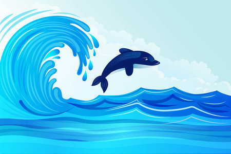 Sea underwater world ocean day illustration designのイラスト素材