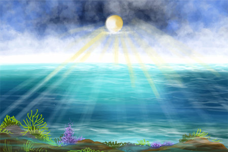World oceans day underwater backgroundのイラスト素材