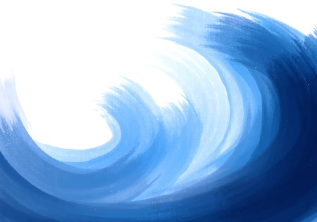Powerful blue ocean wave backgroundのイラスト素材