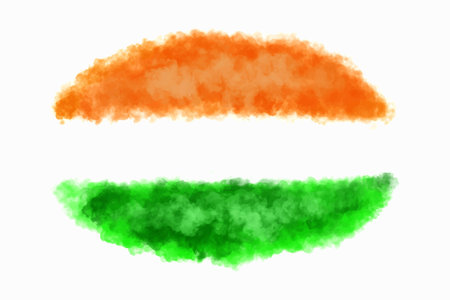 Beautiful indian independence day tricolor watercolor texture backgroundのイラスト素材