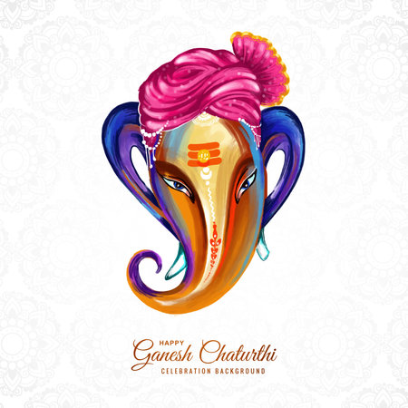 Happy ganesh chaturthi indian religious festival card backgroundのイラスト素材