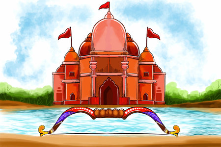 Happy dussehra festival wishes card designのイラスト素材