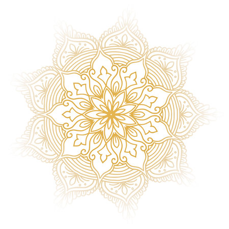 Decorative golden mandala on white backgroundのイラスト素材