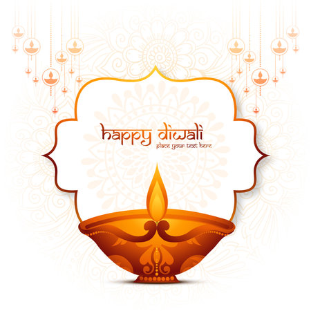 Elegant greeting card of diwali festival backgroundのイラスト素材