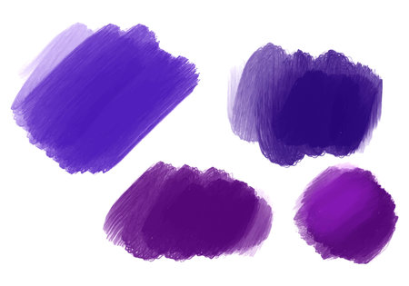 Ink paint purple brush stroke splatter set designのイラスト素材