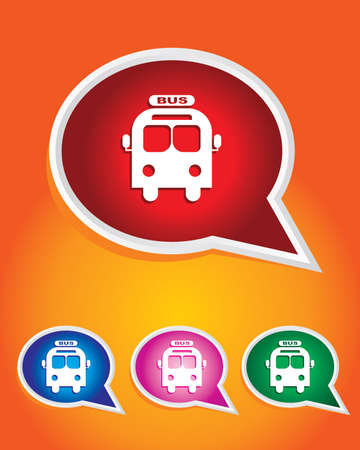 Bus Icon on Speech Bubbleのイラスト素材