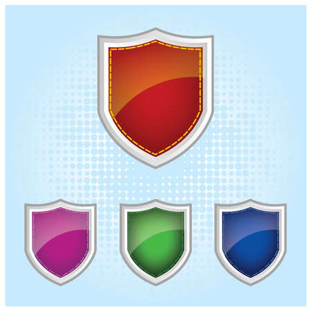 Glossy Colourful shieldのイラスト素材