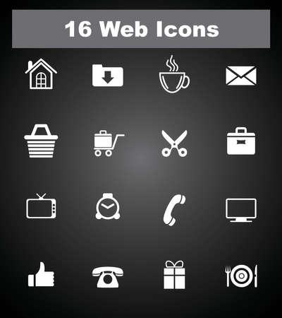 16 web icons のイラスト素材