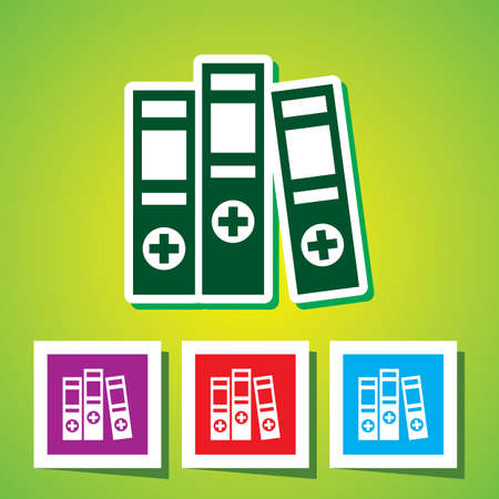 Colourful editable icon of 3 Foldersのイラスト素材