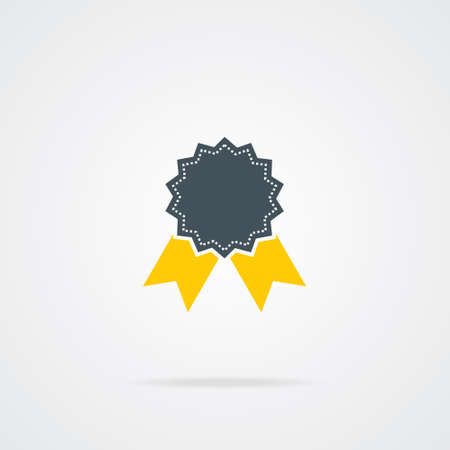 Badge With Ribbons or Award Icon  のイラスト素材
