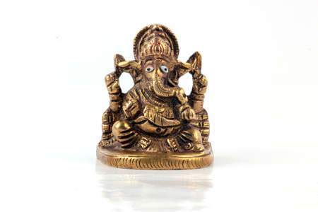 Lord Ganesha Isolated On Whiteの写真素材
