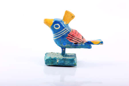 Toy Peacock Isolated on Whiteの写真素材