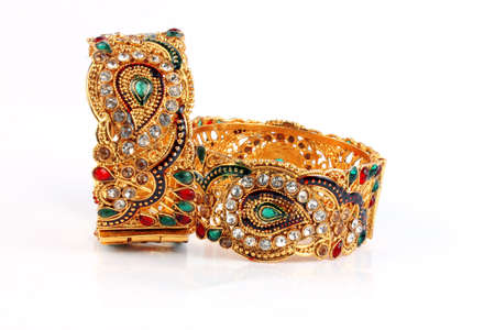 Golden bracelet Banglesの写真素材
