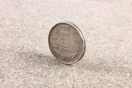 Five Indian Rupee coin の写真素材