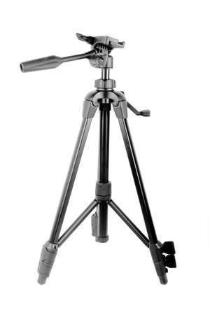 camera Photo tripod isolated on white backgroundの写真素材