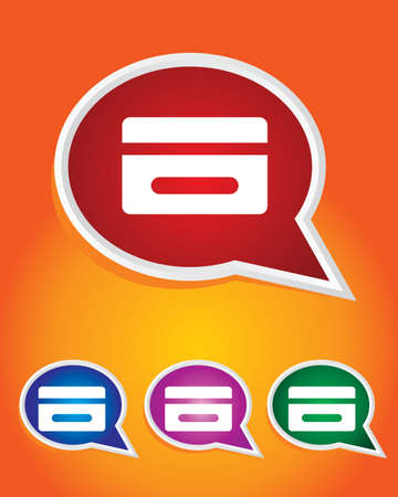 Editable Vector Icon of Credit Card On Speech Bubble Shape. EPS 10のイラスト素材
