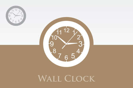 A wall clock in a modern designのイラスト素材