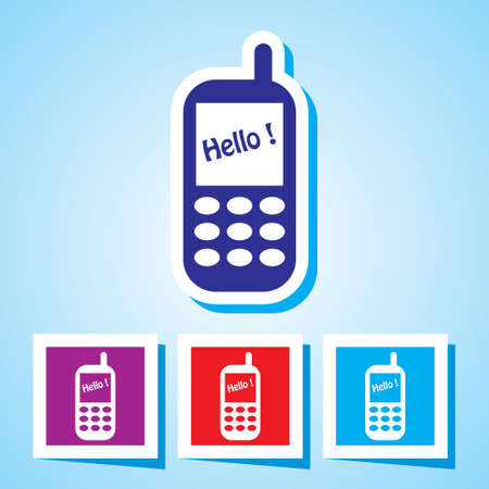 Editable Colourful Vector Icon of Mobile phone のイラスト素材