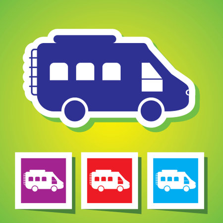 Vector Icon of a minibus taxi. EPS 10 file.のイラスト素材