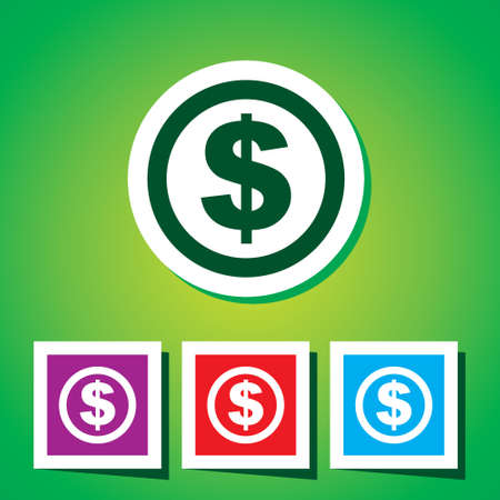 Dollar Sign. Vector Illustration Very Useful. set of 4 colorful dollar signsのイラスト素材