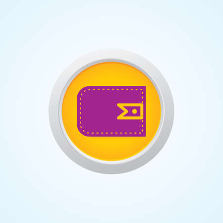 Icon of Wallet on Button. Eps-10.のイラスト素材