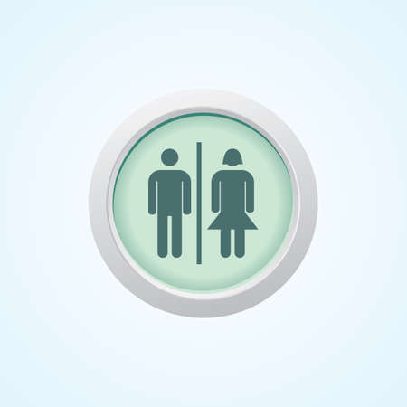 Icon of He She Facility on Button. Eps-10.のイラスト素材
